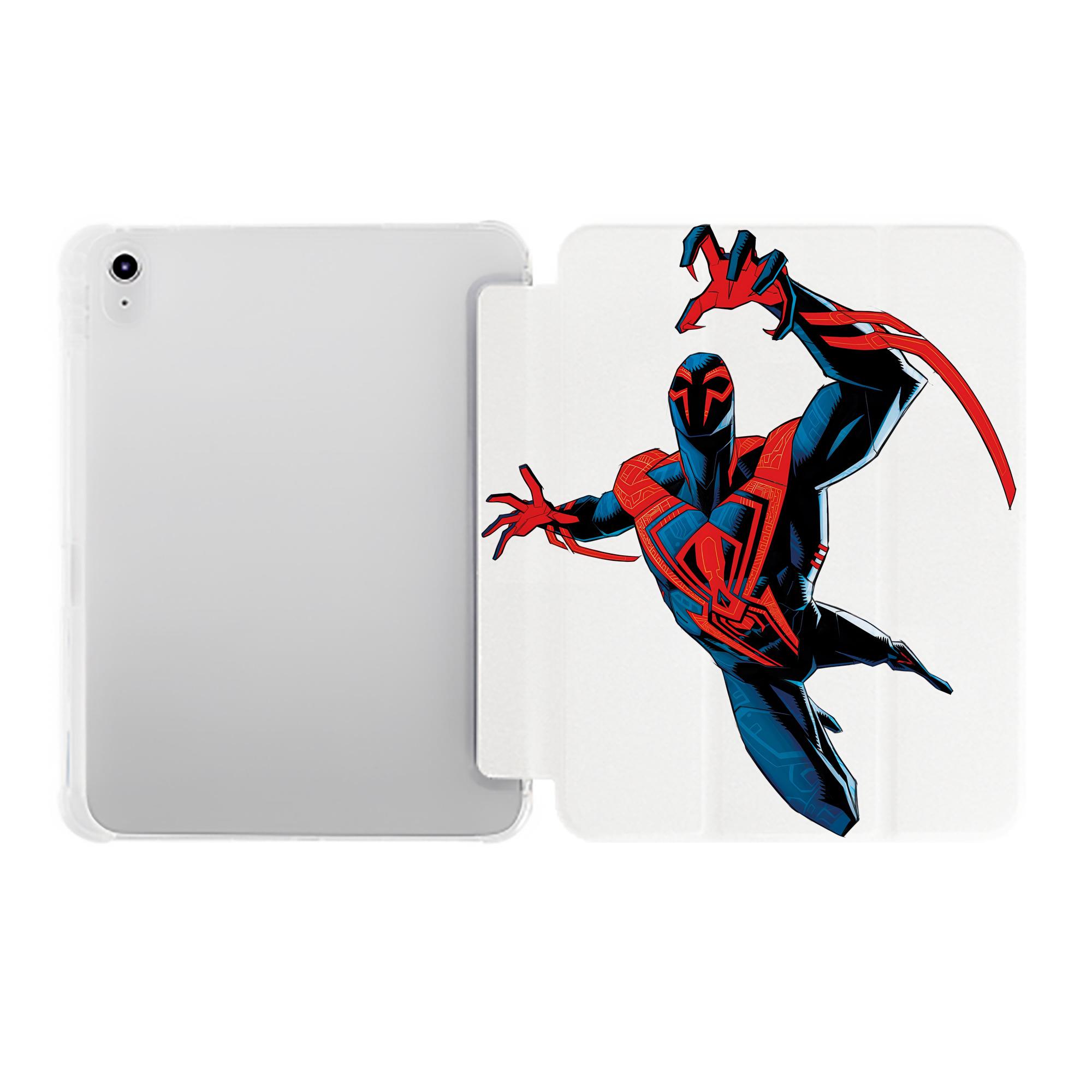 （画像用） Spider Man スパイダーマン IPad ケース ペン収納付き 三つ折りスタンド PUレザー×シリコン 対応機種9.5/10.5/10.9インチ